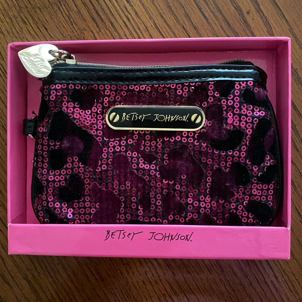 Betsey Johnson Pink Leopard Pouch